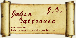 Jakša Valtrović vizit kartica